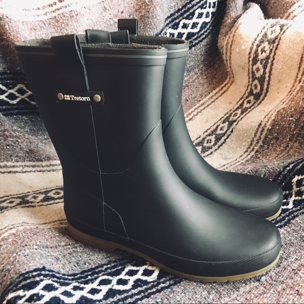 TRETORN  ✨ fleece lined rubber pull-on boot sz 8